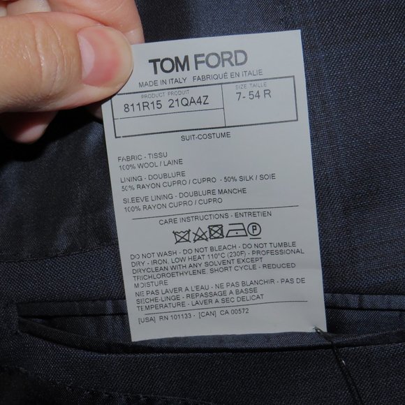 Tom Ford Blue Windowpane Plaid Current Two Button Suit 44R - Picture 15 of 16